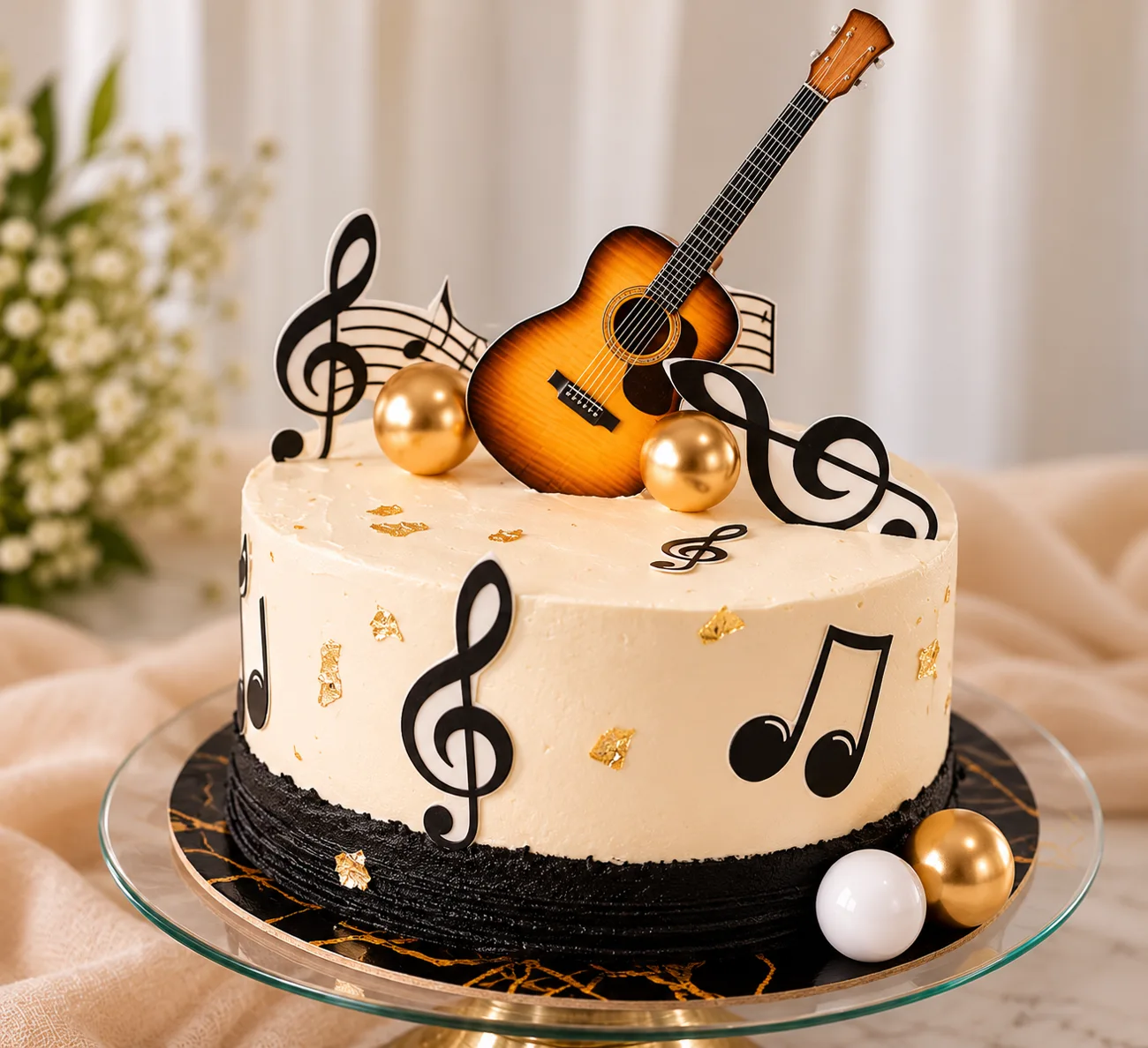 Gâteau sur le thème de la musique